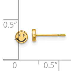 14k Madi K and Black Rhodium-plated Polished Smiley Face Post Earrings