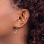 14k Madi K Polished CZ Hearts Post Dangle Earrings