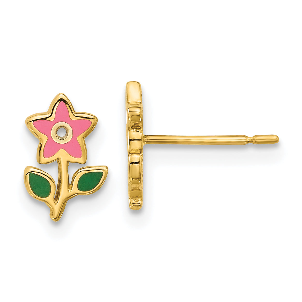 14k Madi K Polished Enameled Flower Post Earrings Main image