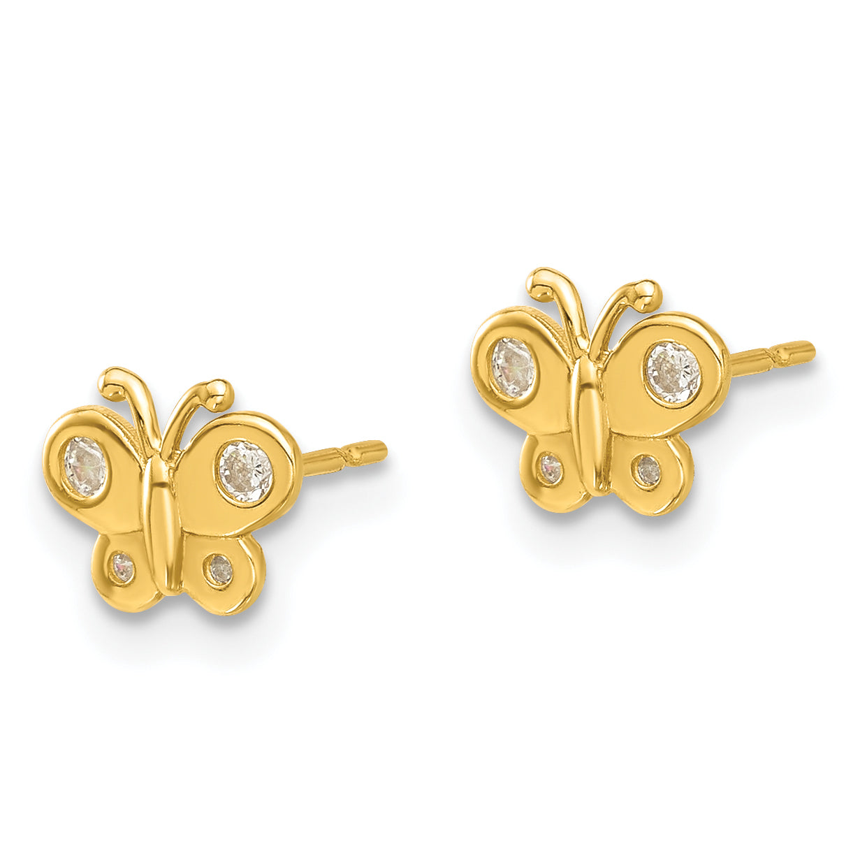 14k Madi K Polished CZ Butterfly Post Earrings Secondary image