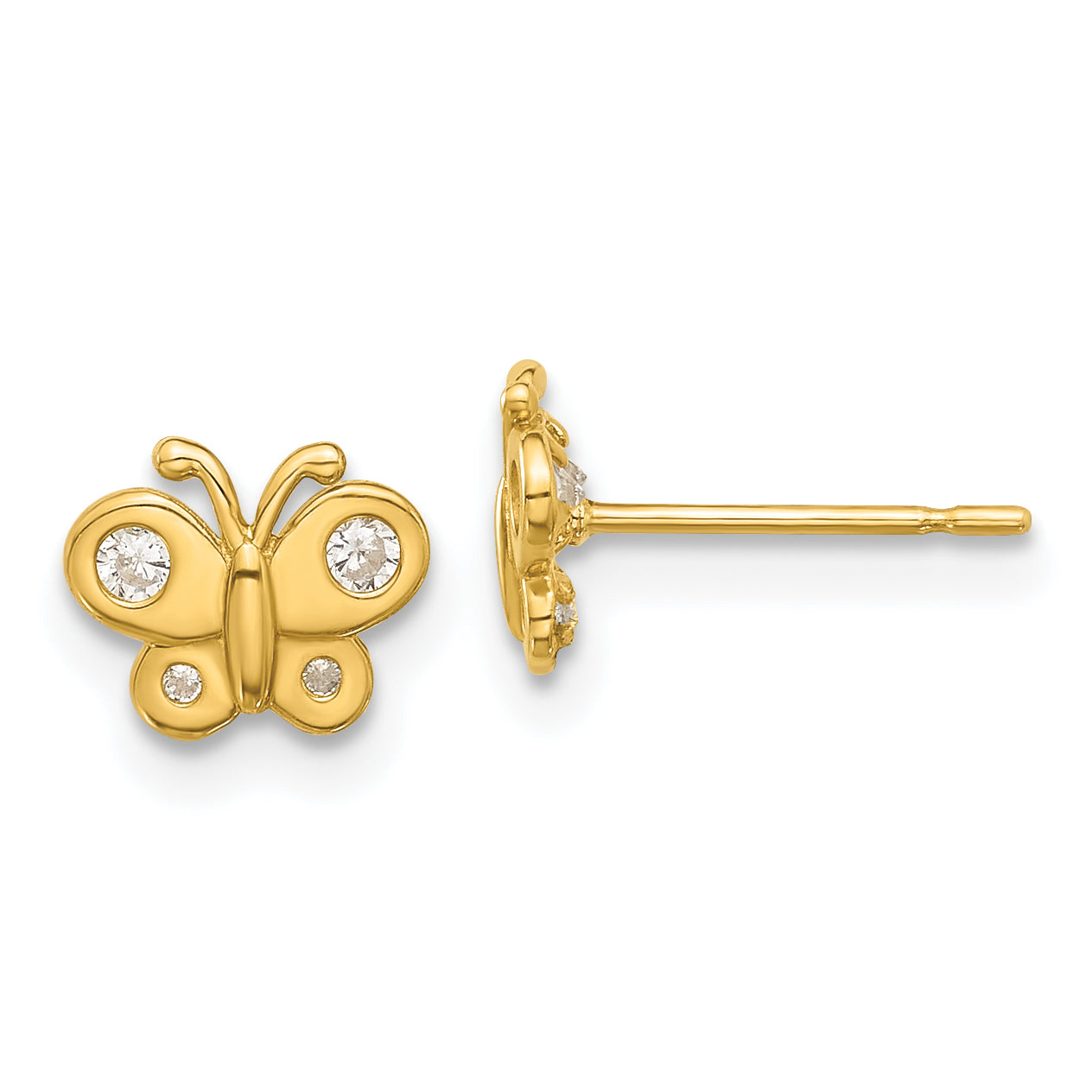 14k Madi K Polished CZ Butterfly Post Earrings Main image