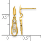 14k Madi K Polished CZ Fancy Post Dangle Earrings