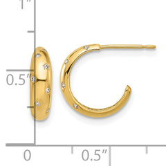 14k Madi K Polished CZ Post Hoop Earrings