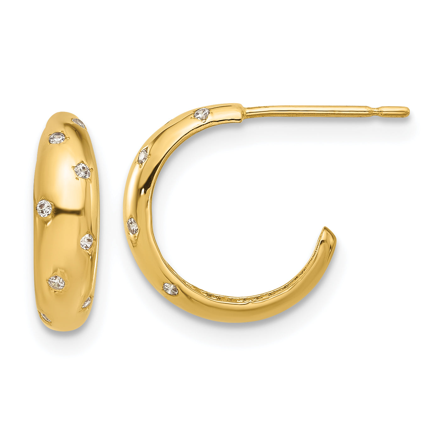 14k Madi K Polished CZ Post Hoop Earrings Main image