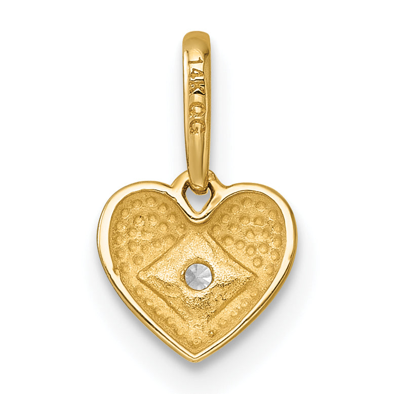 14k Madi K Polished CZ Heart Childrens Charm / Pendant