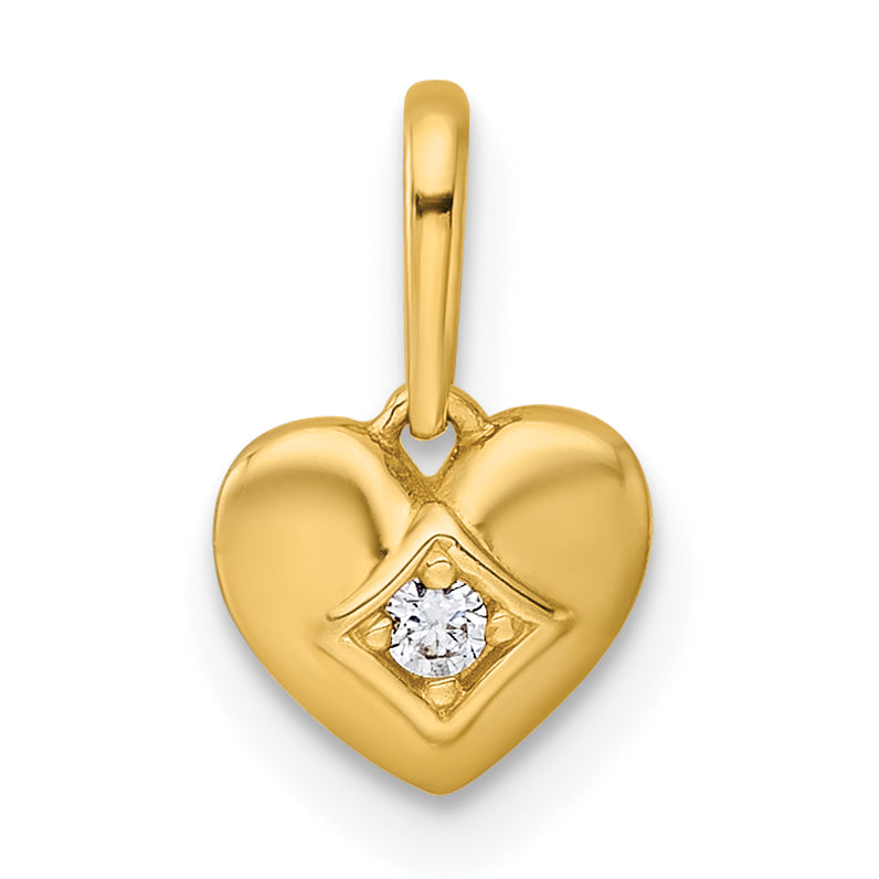 14k Madi K Polished CZ Heart Childrens Charm / Pendant