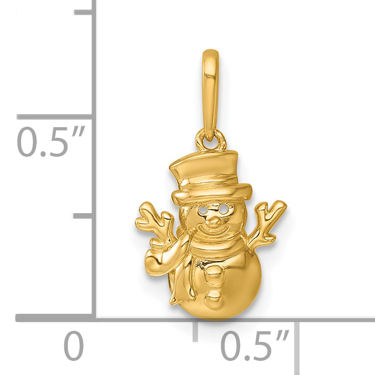 14k Madi K Polished Snowman Childrens Charm / Pendant