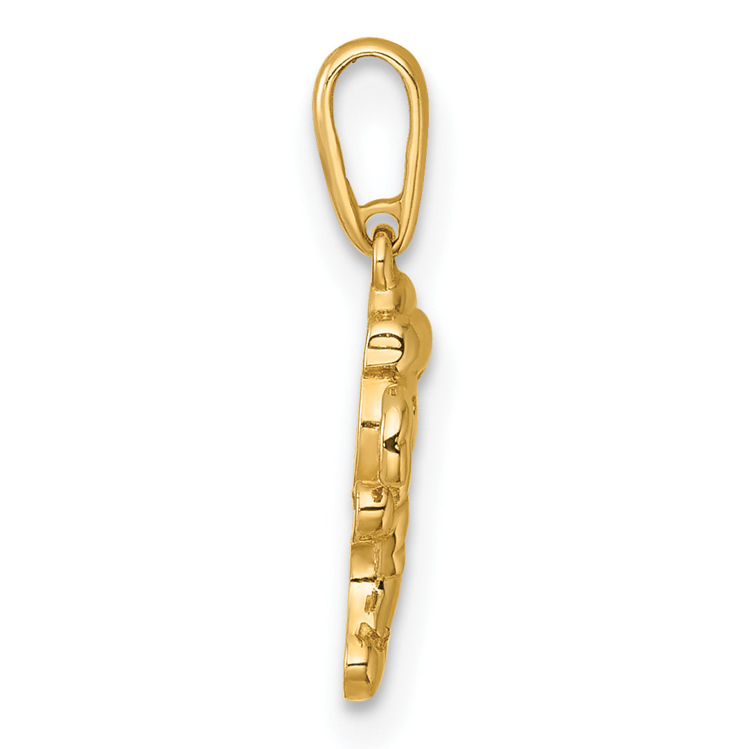 14k Madi K Polished Smiling Gingerbread Man Childrens Charm / Pendant