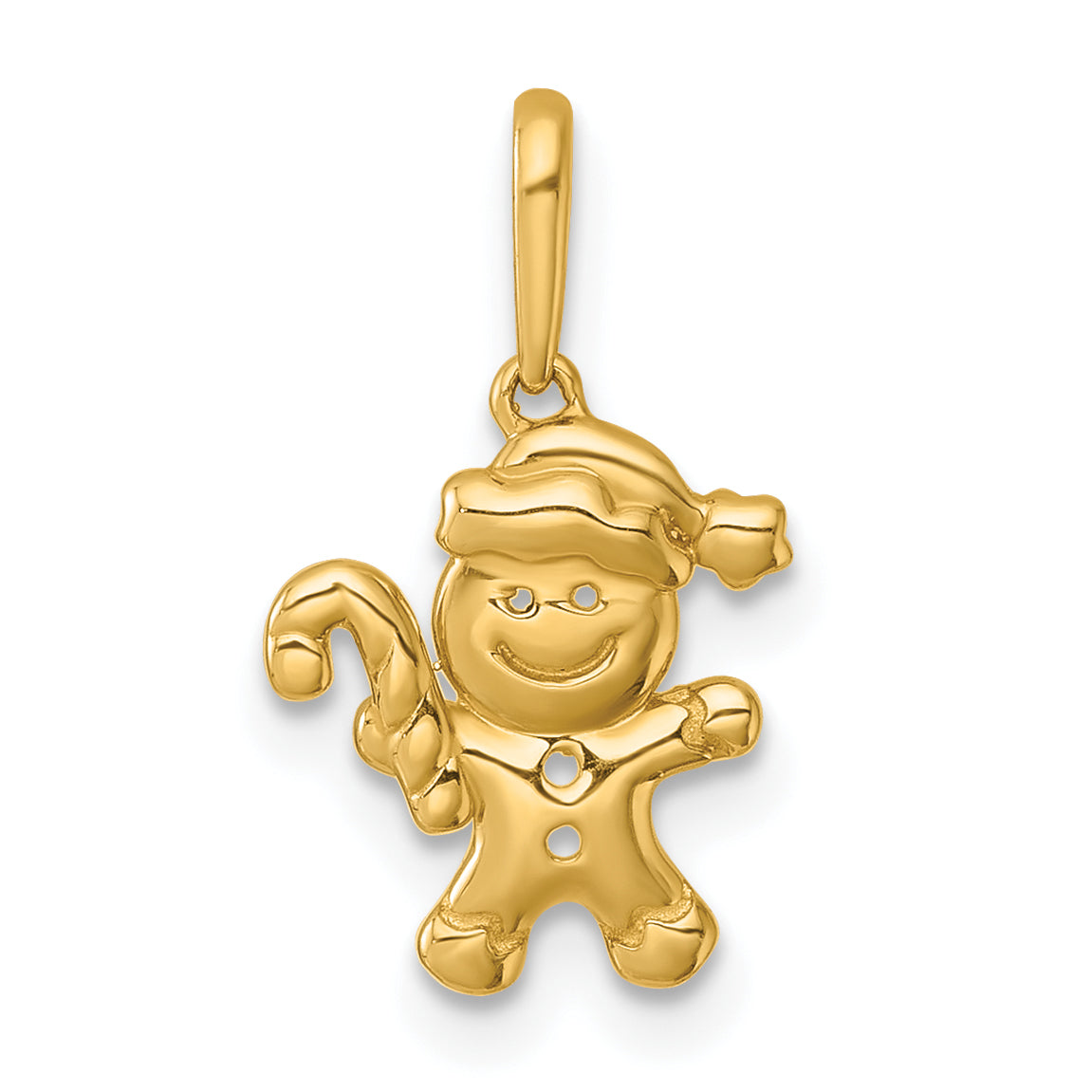14k Madi K Polished Smiling Gingerbread Man Childrens Charm / Pendant Main image
