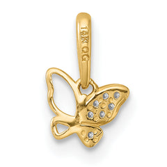 14k Madi K Polished CZ Open Butterfly Childrens Charm / Pendant