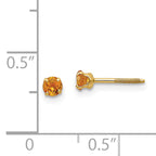 14k Madi K 3mm Citrine Birthstone Earrings