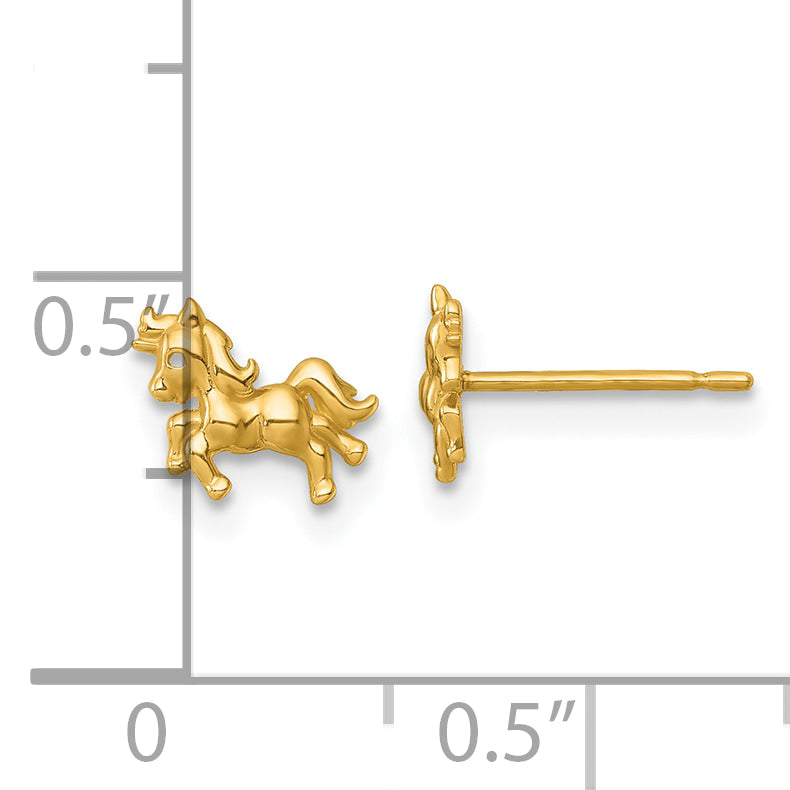 14k Madi K Polished Unicorn Childrens Post Earrings
