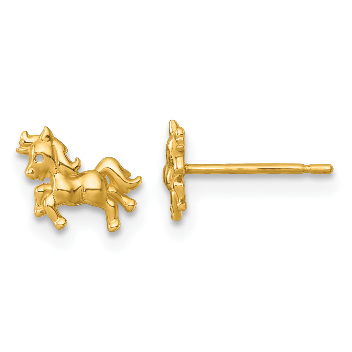 14k Madi K Polished Unicorn Childrens Post Earrings Main image