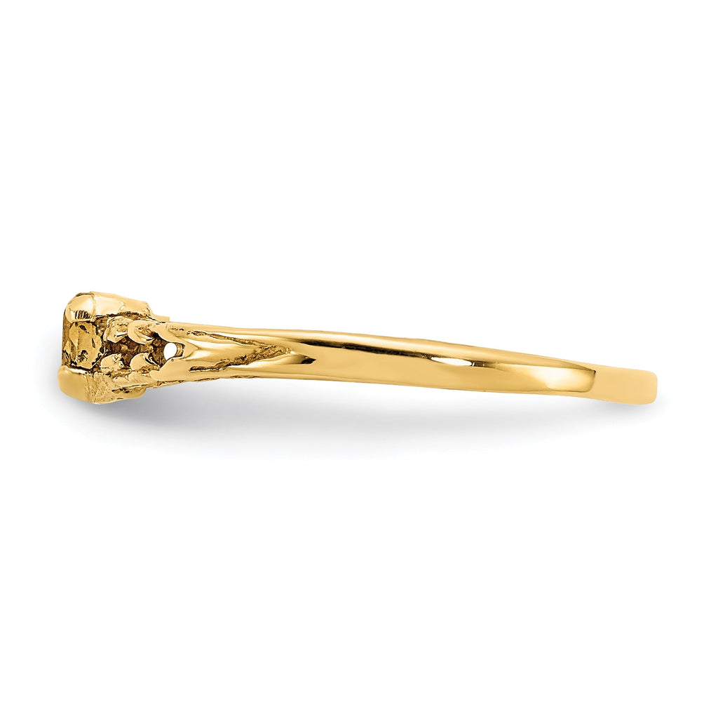 Luxury 14K Madi K 3mm Citrine Birthstone Baby Ring