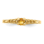 Luxury 14K Madi K 3mm Citrine Birthstone Baby Ring