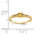 Luxury 14K Madi K 3mm Citrine Birthstone Baby Ring