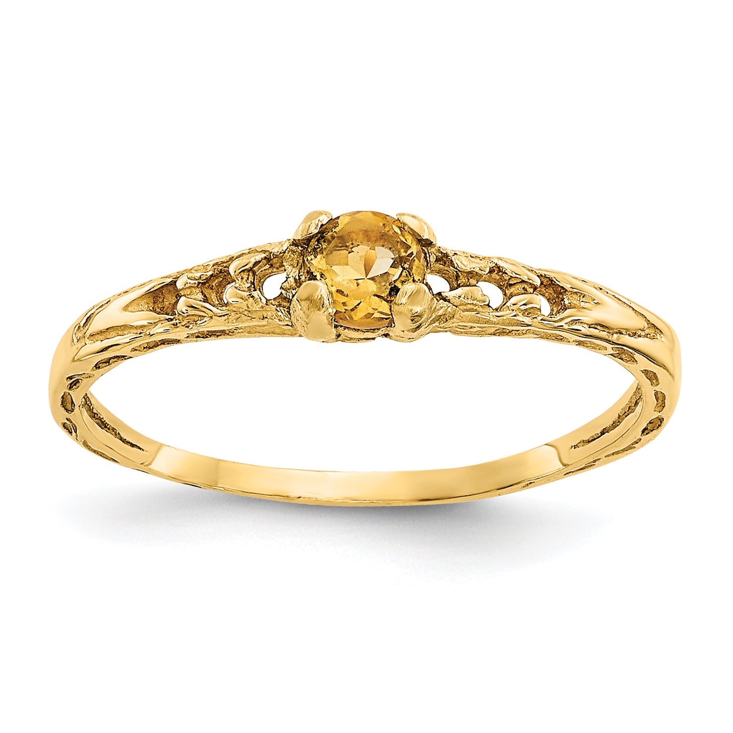 14k Madi K 3mm Citrine Birthstone Baby Ring Main image