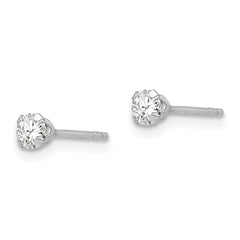 14k White Gold Madi K 3MM CZ Earrings
