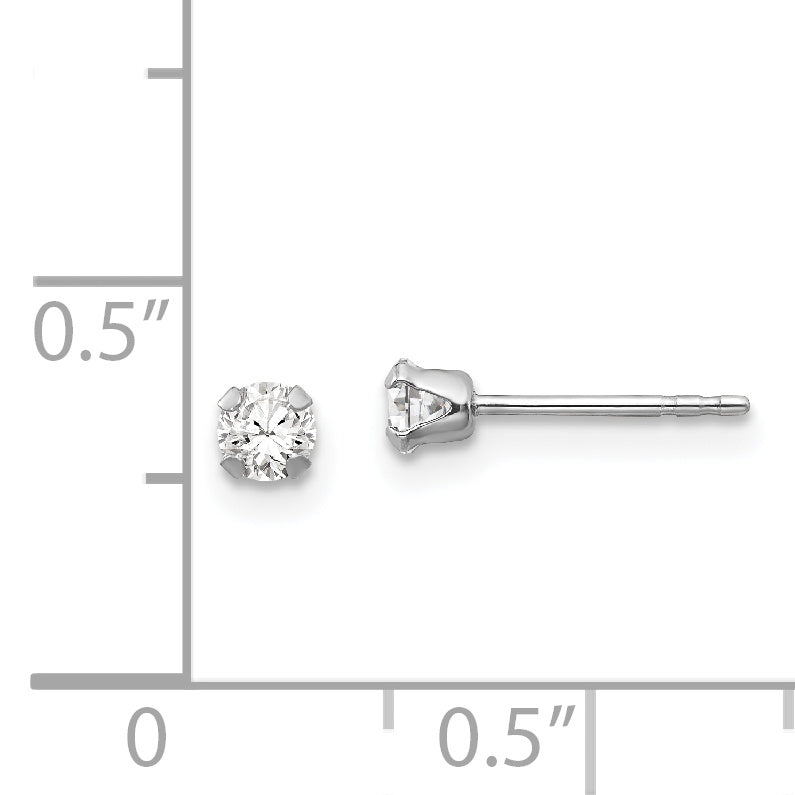 14k White Gold Madi K 3MM CZ Earrings