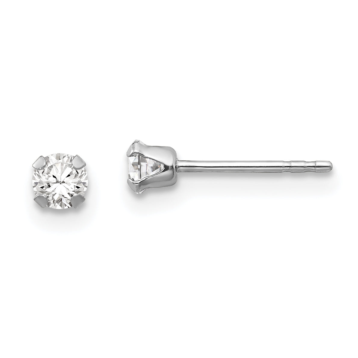 14k White Gold Madi K 3MM CZ Earrings Main image