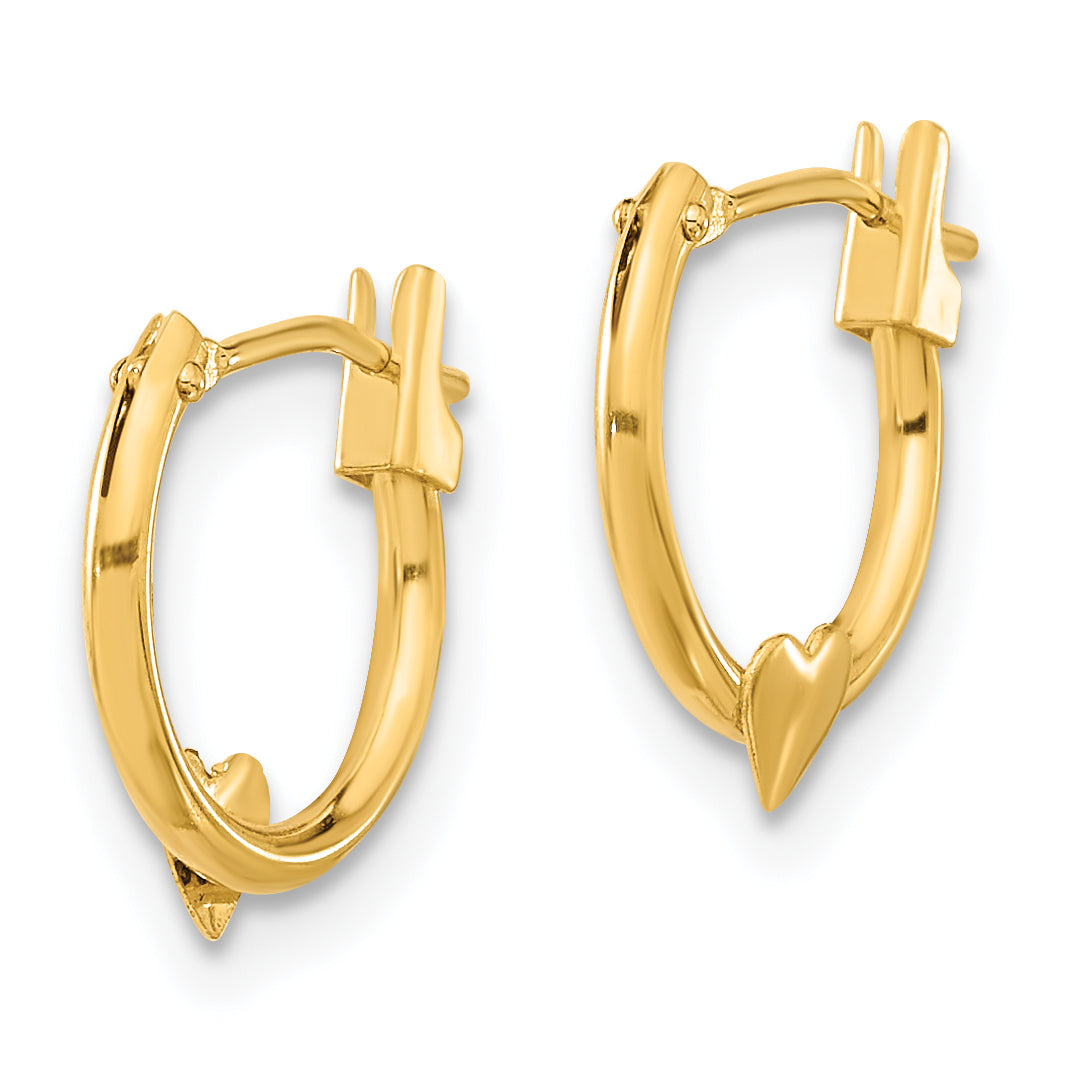 Heart Hoop Earrings in 14K Yellow Gold Secondary image