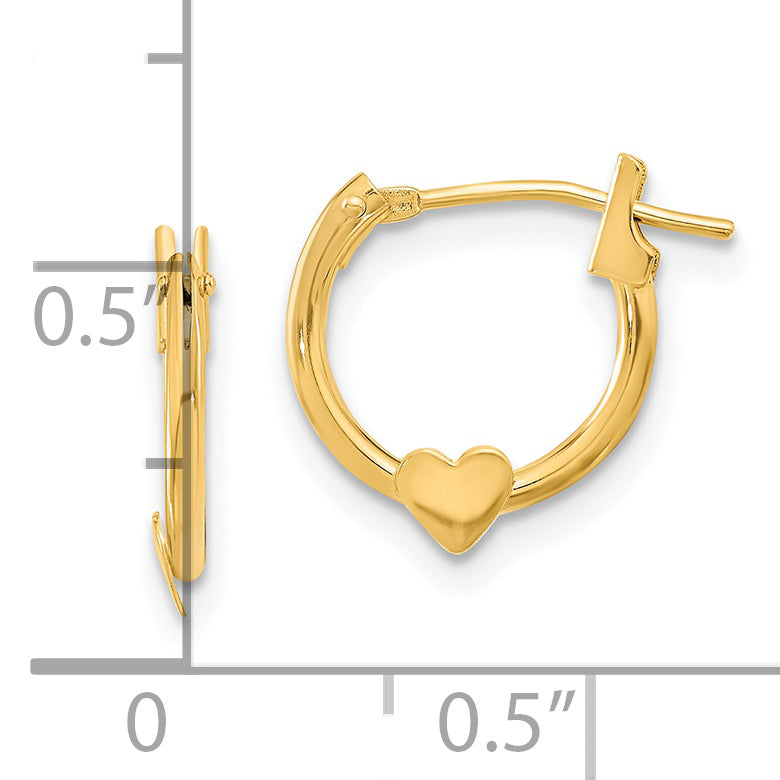 14k Madi K Heart Hoop Earrings