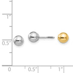 14k Madi K Two-tone Reversible 5mm Ball Screw Earrings