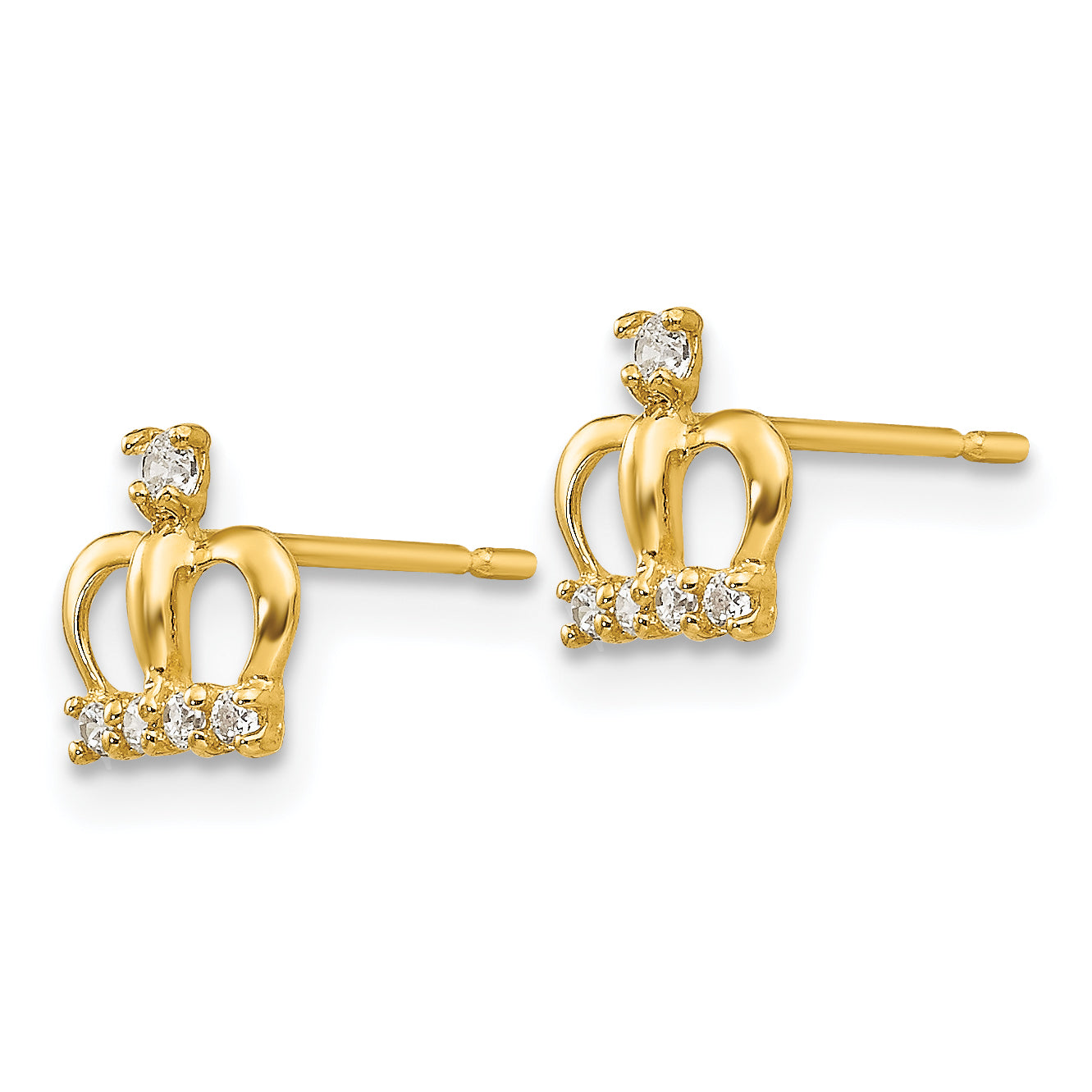 14k Madi K CZ Crown Post Earrings Secondary image