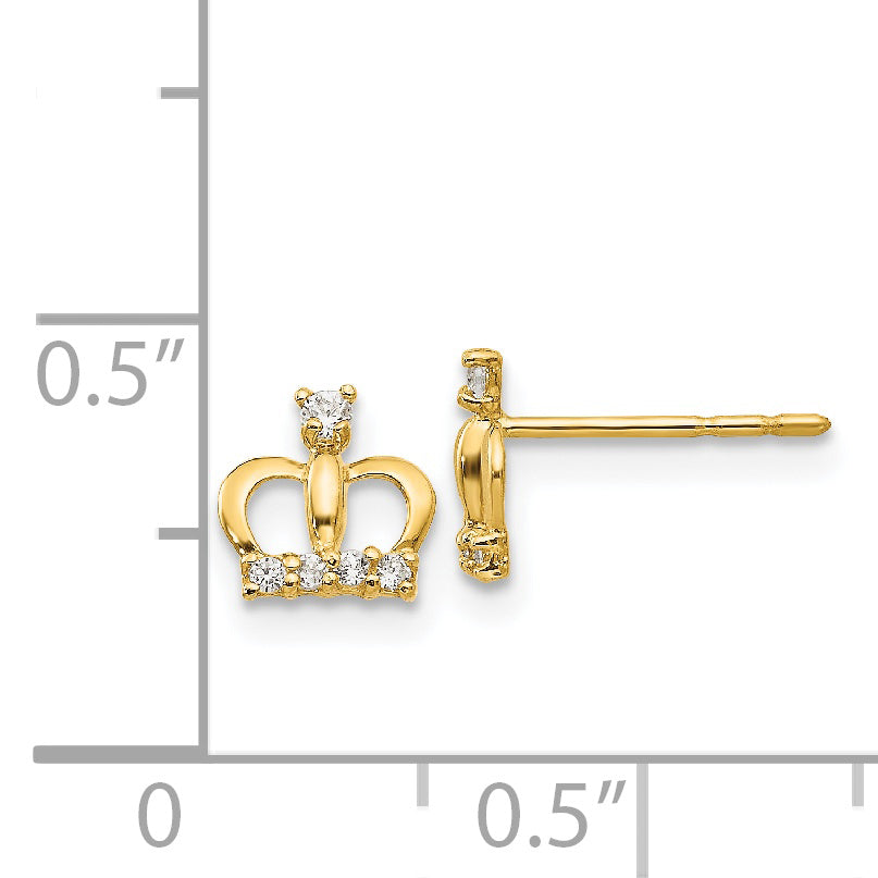 14k Madi K CZ Crown Post Earrings