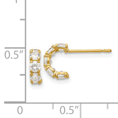 14k Madi K CZ Children's Five Stone Hoop Post Earrings