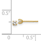 14k Madi K 2.5mm Round CZ Basket Set Stud Earrings
