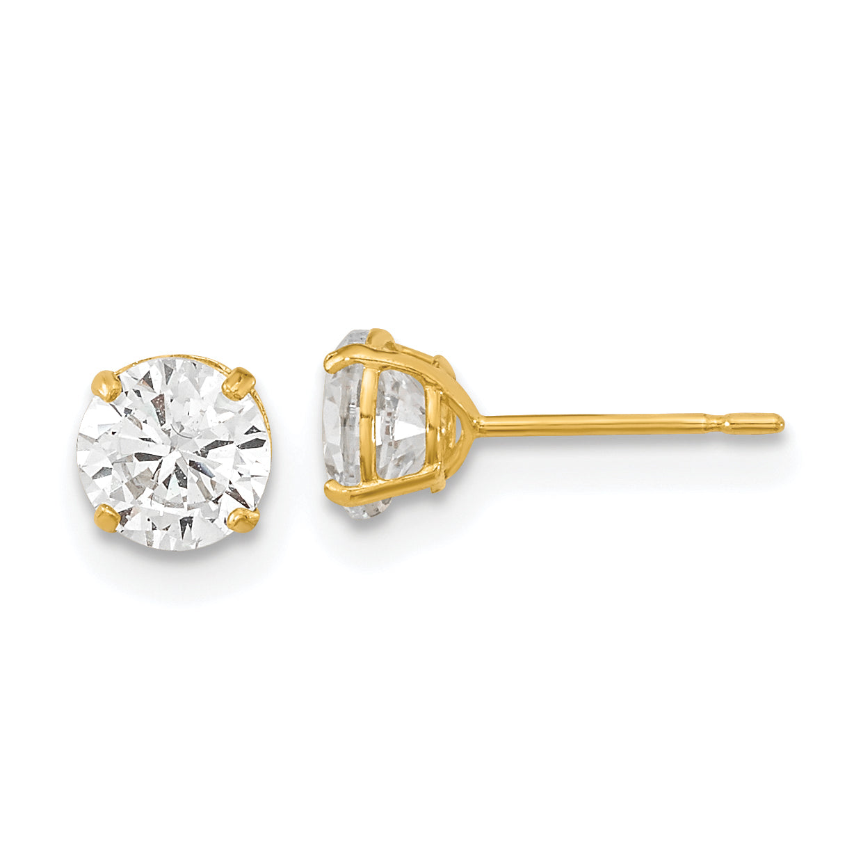 14k Madi K 5mm Round CZ Basket Set Stud Earrings Main image