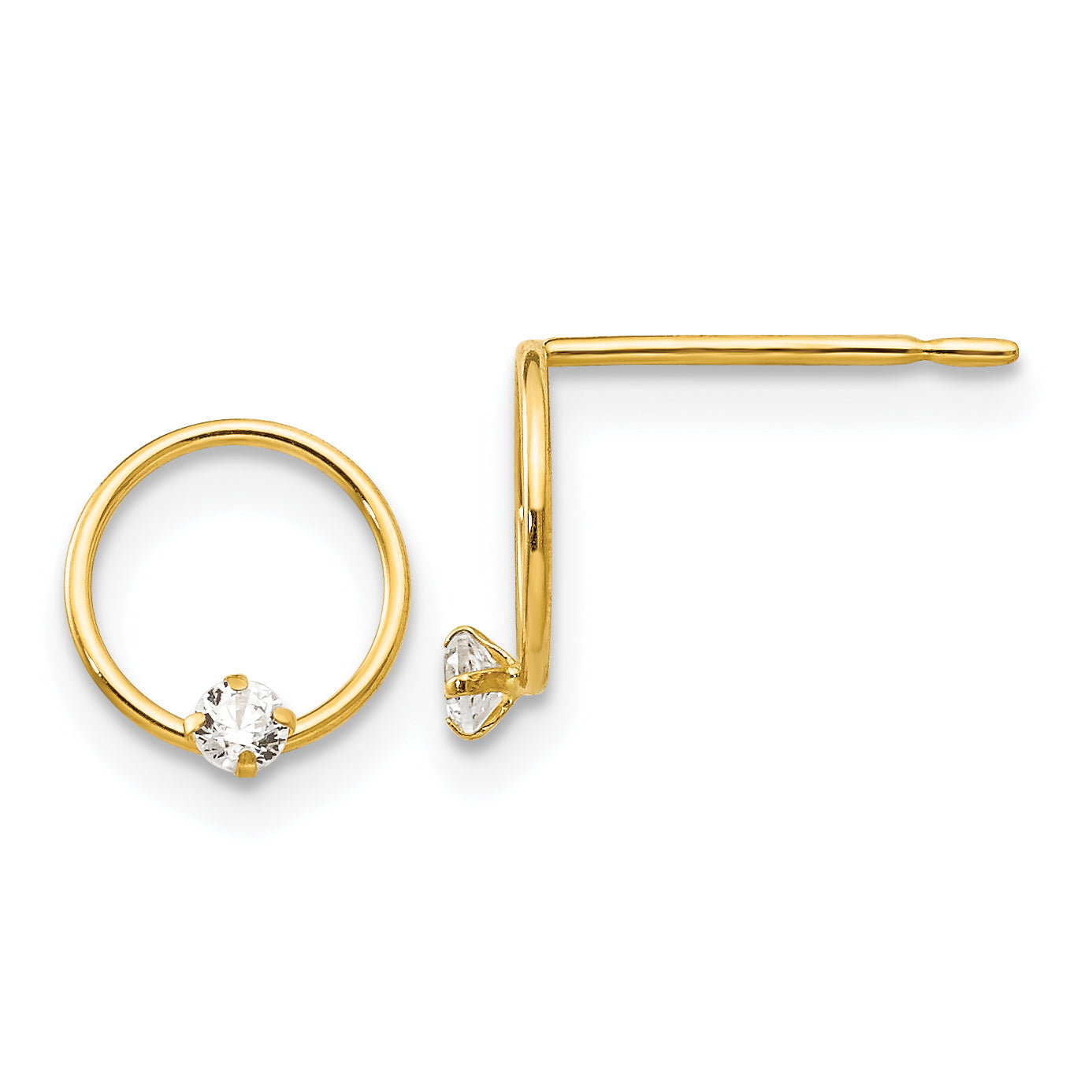 14k Madi K CZ Children's Circle Post Earrings Main image