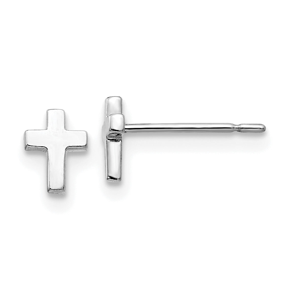 14k White Gold Madi K Children's Cross Post Earrings Main image