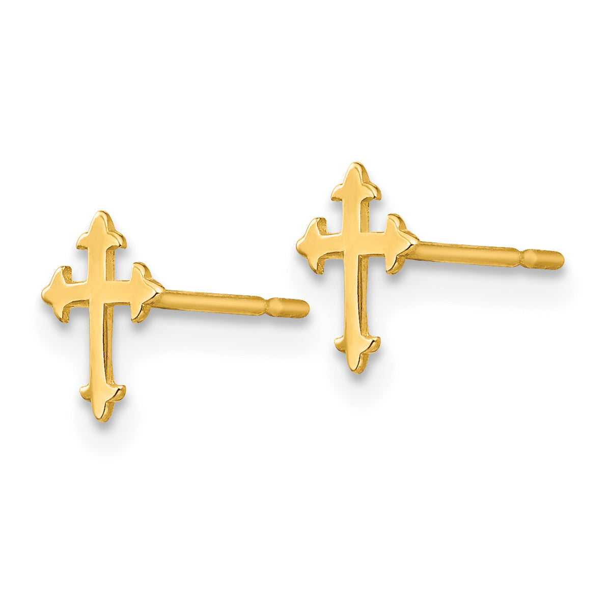 14k Madi K Children's Cross Post Earrings Secondary image