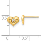 14k Madi K CZ Children's Heart Post Earrings