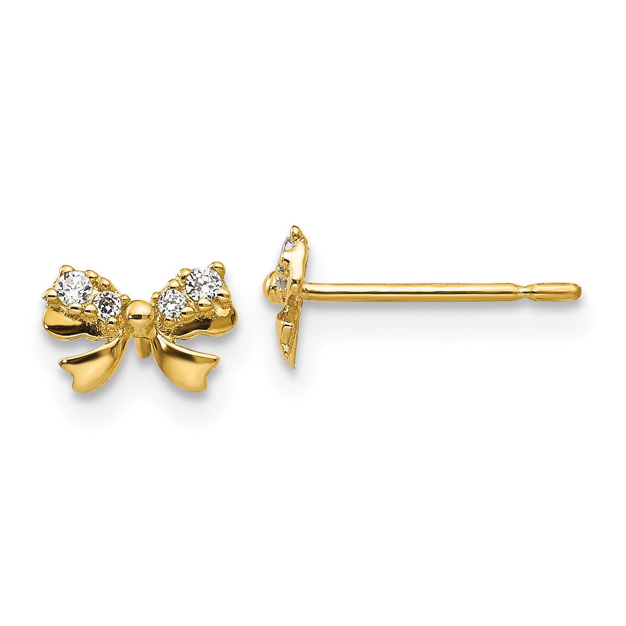 14k Madi K CZ Children's Bow Post Earrings Main image