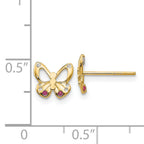 14k Madi K CZ Children's Butterfly Post Earrings