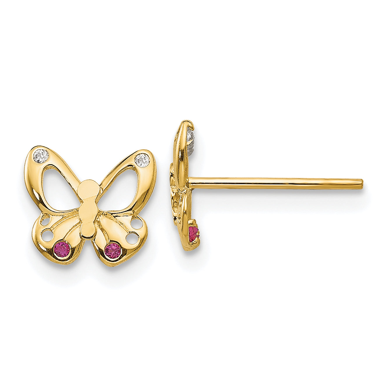 14k Madi K CZ Children's Butterfly Post Earrings Main image