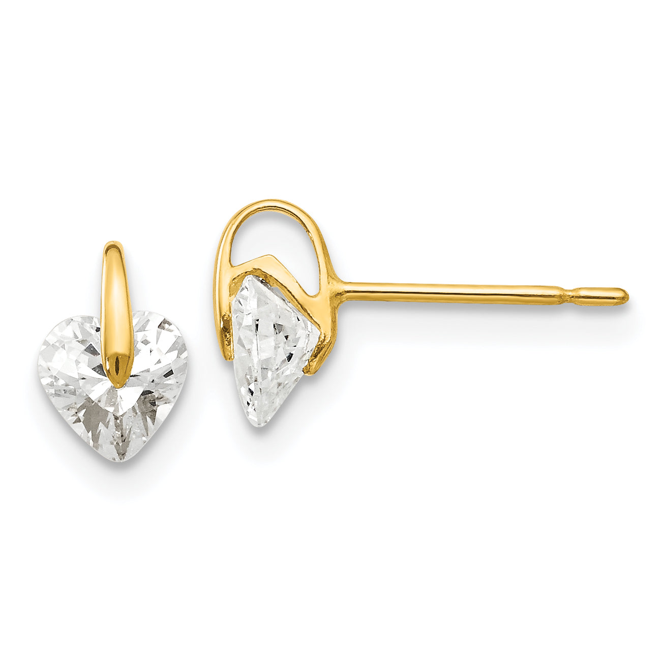 14k Madi K CZ Children's Heart Post Earrings Main image