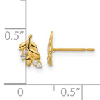 14k Madi K Kids CZ Fern Leaf Post Earrings