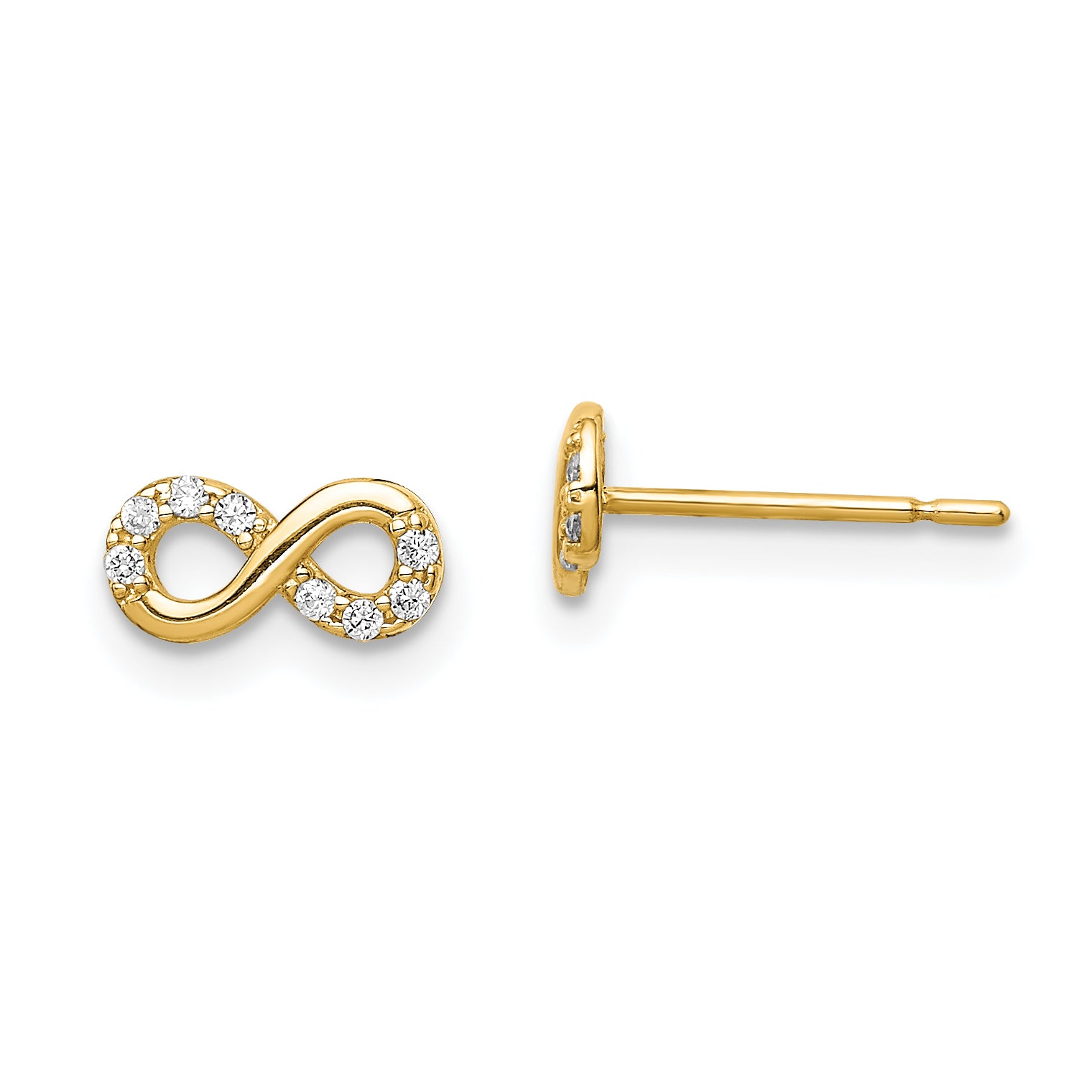 14k Madi K CZ Infinity Symbol Post Earrings Main image