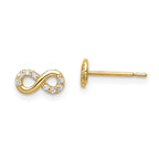 14k Madi K CZ Infinity Symbol Post Earrings