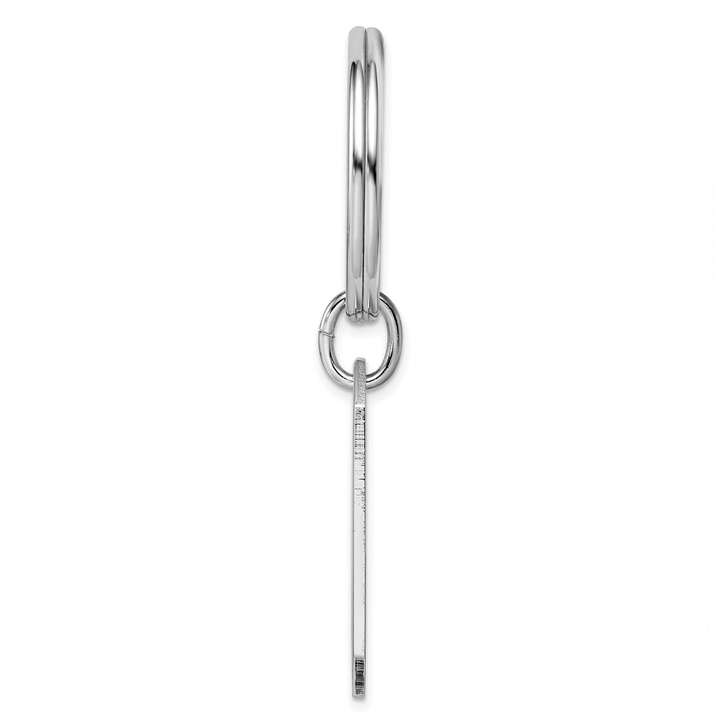 Rhodium-plated Kelly Waters Star Cut .001ct. Diamond Key Ring