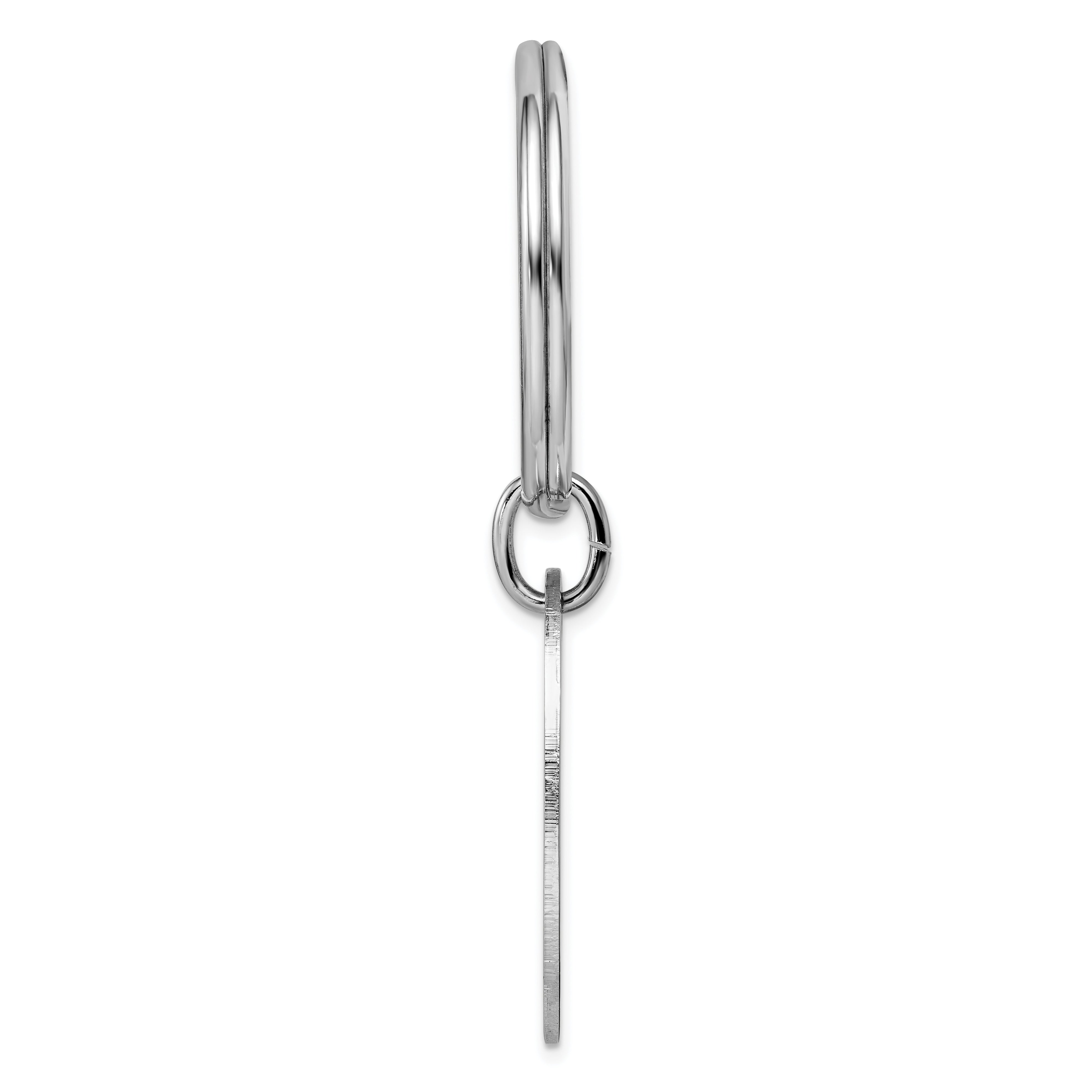 Rhodium-plated Kelly Waters Polished Oval Key Ring Secondary image