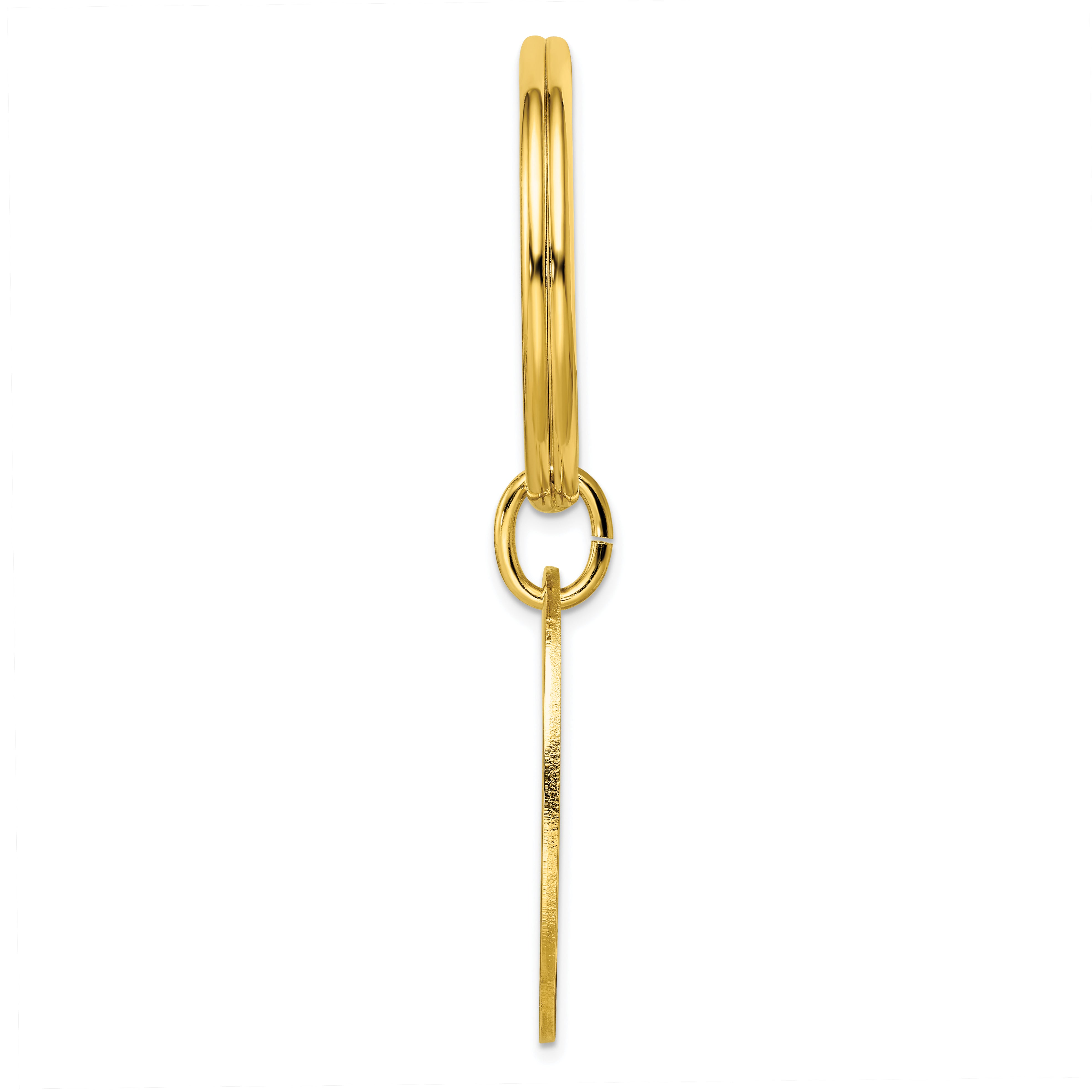 Gold-plated Kelly Waters Polished Oval Key Ring Secondary image