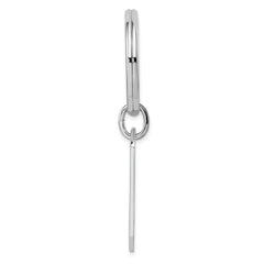 Rhodium-plated Kelly Waters Etched Diagonal Lines with Engravable Area Key Ring