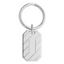 Rhodium-plated Kelly Waters Etched Diagonal Lines with Engravable Area Key Ring