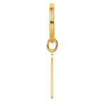 Gold-plated Kelly Waters Horizontal Lines with Engravable Oval Key Ring