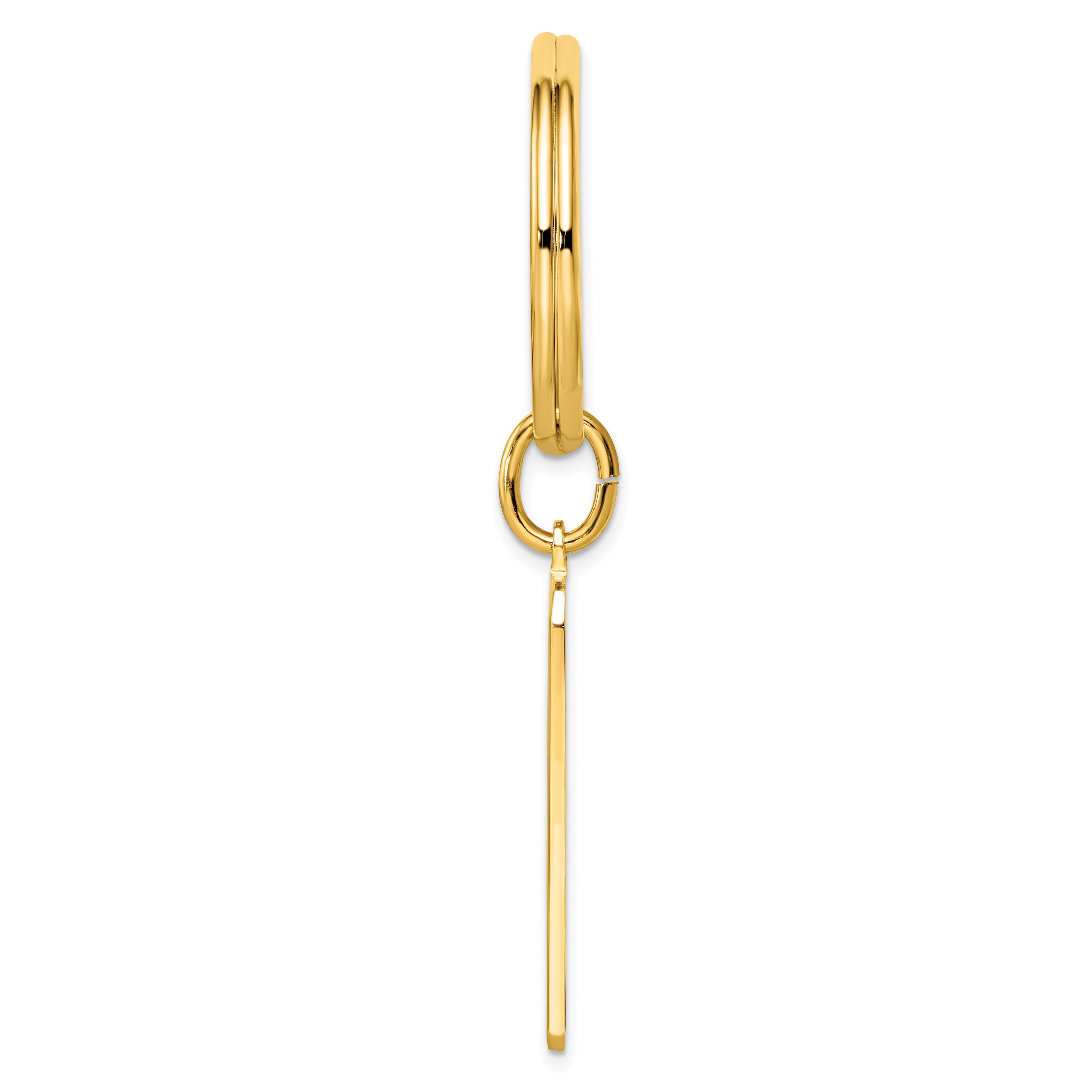 Gold-plated Kelly Waters Horizontal Lines with Engravable Oval Key Ring